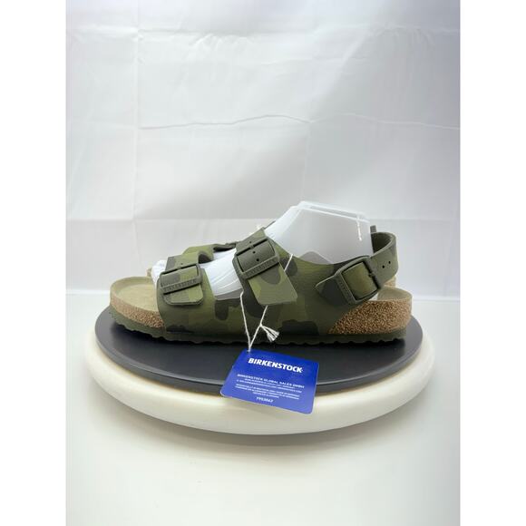 Birkenstock Milano Soft Footbed Birko-Flor Mens 9 EU 42 Reg Sandals Green Camo - Picture 1 of 10